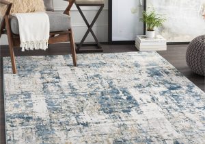 Area Rugs with Blue In them Allen   Roth Stainmaster Quatro 8 X 10 Dark Blue Indoor Abstract Mid-century Modern area Rug