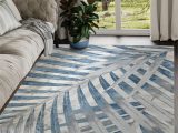Area Rugs with Blue In them Blue Tropical Leaves Grey Blue area Rug – Overstock – 27880536