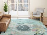 Area Rugs with Blue In them Blue Watercolor Artwork On Carpet area Rug for Bedroom Living …