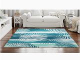 Area Rugs with Blue In them Palm Tree Leaves Art In Blue Rug Trendy Summer area Rugs – Etsy.de