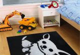 Area Rugs with Dog Designs 4 X 6 Ft All Black Kids Bedroom area Rug with White Dog