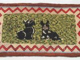 Area Rugs with Dog Designs Antique Americana Folk Art Hand Hooked area Rug Scottie