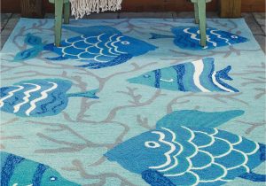 Area Rugs with Fish On them Pany C Loop Hooked Go Fish area Rugs