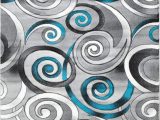 Area Rugs with Grey and Turquoise Spiral Swirls Modern Contemporary Hand Carved area Rug