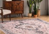 Area Rugs with Pink In them Pink Jewel Medallion Washable area Rug