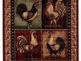 Area Rugs with Wildlife theme Colombier High Quality Woven Ultra soft Traditional southwest Wilderness Rooster theme Red area Rug