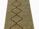 Area Rugs without Rubber Backing Trellis Design Printed Slip Resistant Rubber Back Latex Runner Rug and area Rugs 3 Colour Options Available Beige 23" X 7