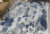 Astor Vintage Sapphire Blue Gray area Rug Cosmoliving by Cosmopolitan astor Sapphire Blue Abstract Transitional area Rug 2’x8′