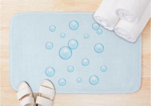Baby Blue Bath Rug Bubbles Pattern In Baby Blue Bath Mat by Talgursmusthave