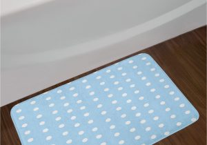 Baby Blue Bathroom Rugs Ambesonne Aqua Bath Mat by Watercolor Style White Spots On Blue Backdrop Retro Style Polka Dots Baby Pattern Plush Bathroom Decor Mat with Non Slip