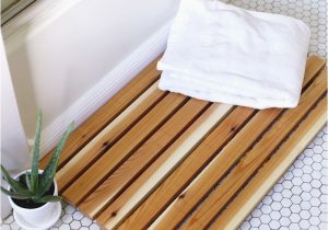 Bamboo Bath Mats Rugs White Bathroom with Honey B Tile Flooring Containing