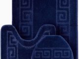 Bath Rug and Contour Set Wpm World Products Mart Bathroom Rugs Set 3 Piece Bath Pattern Rug 20"x32" Contour Mats 20"x20" with Lid Cover Navy