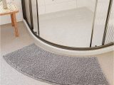 Bath Rug for Corner Shower Fuyilife Quadrant Curved Bath Mat, Microfibre Corner Shower Mats Non Slip, soft Corner Bath Mat Carpet for Circular Shower, Fluffy Washable Curved …