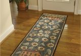 Bath Rug Runner 24 X 72 450 37 House & Sunflower Hooked Rug Runner Size 24 X 72