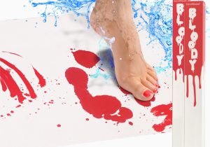 Bath Rug that Turns Red when Wet Bloody Bath MatÂ®: Color Changing Bath Mat Turns Red when Wet
