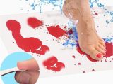 Bath Rug that Turns Red when Wet Novelty Bloody Bath Mat Color Changing Sheet Turns Red Wet Make You Bleeding Footprints