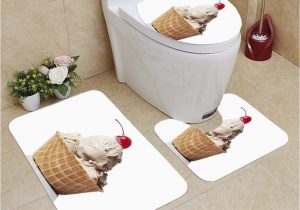 Bath Rugs and Lid Covers Ice Cream Bowl Cherry top 3 Piece Bathroom Rugs Set Bath Rug Contour Mat and toilet Lid Cover â Zu Niedrigen Preisen Im Onlineshop Auf Joom Kaufen