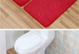 Bath Rugs and toilet Seat Covers Rfwcak 2pcs Set Bathroom Carpet Mat Set Embossing Flannel