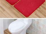 Bath Rugs and toilet Seat Covers Rfwcak 2pcs Set Bathroom Carpet Mat Set Embossing Flannel
