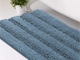 Bath Rugs that Dry Fast Bath Mats for Bathroom Non Slip Extra Thick Chenille Striped Bath Rug 20″ X 32″ Absorbent Non Skid Fluffy soft Shaggy Rugs Washable Dry Fast Plush …