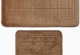 Bath Rugs with Latex Backing Waroom Home Bathroom Mats Set 2 Piece Extra soft Latex Backing Non Slip Bathroom Rug Mat Adds Safety and fort to Any Bathroom Beige