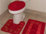 Bathroom Contour toilet Rugs Bathmats Rugs and toilet Covers 3pc 5 Red Bathroom