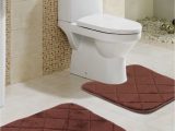 Bathroom Contour toilet Rugs Buy Lushomes Brown Self Design Microfibre Bath Rug & Contour