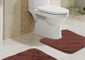 Bathroom Contour toilet Rugs Buy Lushomes Brown Self Design Microfibre Bath Rug & Contour