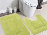 Bathroom Contour toilet Rugs Saral Home Green Cotton Bath Rug & Contour