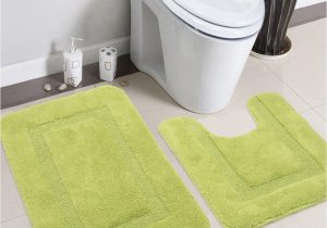 Bathroom Contour toilet Rugs Saral Home Green Cotton Bath Rug & Contour