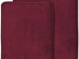 Bathroom Memory Foam Rug Sets Aoacreations Non Slip Memory Foam Bathroom Bath Mat Rug 2 Piece Set Includes 1 20" X 32" and 1 Small 17" X 24" Burgundy