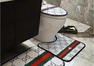 Bathroom Rug and toilet Sets 2019 toilet Carpet Sets New Stripe Non Slip Bathroom Carpet