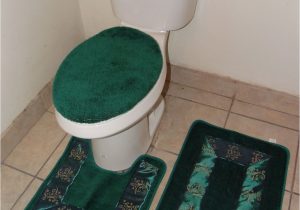 Bathroom Rug Set Green Bathmats Rugs and toilet Covers 3pc 5 Hunter Green