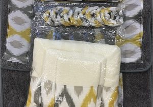 Bathroom Rug Sets Yellow 18 Piece Bath Rug Silver Grey Gold Print Bathroom Rugs Shower Curtain Rings and towels Sets Keena Yellow