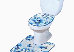Bathroom Rug Tank Sets 3 Piece Matching butterfly toilet Set Lid Cover Tank