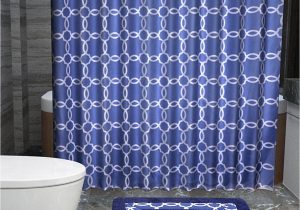 Bathroom Rugs and Accessories Galaxy 15 Piece Geometric Bathroom Accessories Set Rugs Shower Curtain & Matching Rings Navy & White Walmart