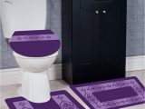 Bathroom Rugs and toilet Lid Covers Wpm 3 Piece Bath Rug Set Jessica Pattern Bathroom Rug 20"x32" Large Contour Mat 20"x20" with Lid Cover Purple Walmart