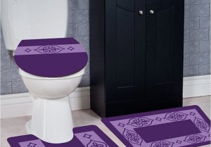 Bathroom Rugs and toilet Lid Covers Wpm 3 Piece Bath Rug Set Jessica Pattern Bathroom Rug 20"x32" Large Contour Mat 20"x20" with Lid Cover Purple Walmart