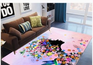 Bathroom Rugs Black Friday Black butterfly Girl Rugs and Flower Carpets for Kids Baby