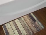 Bathroom Rugs Wall to Wall Wooden Antique Planks Flooring Wall Picture American Western Panel Graphic Print Non Slip Plush Bath Rug
