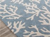 Beach Cottage Style area Rugs Coastal Coral Tides area Rug Arctic Blue