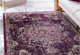Beige and Purple area Rugs Unique Loom Penrose Collection Traditional Vintage Distressed Purple area Rug 5 3 X 7 7
