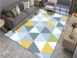 Best area Rugs for Allergy Sufferers Rugmrz Rug for Allergy Sufferers, Yellow Blue Triangle, Modern Geometric Pattern, soft Rug, Durable, Kayoom Rug, Non-slip, for Rug, Blue, 140 X 200 Cm