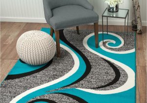 Better Homes and Gardens area Rug 5×7 Elite Collection Teal Grey Black Modern Swirl area Rug soft New Rug 8×11 5×7