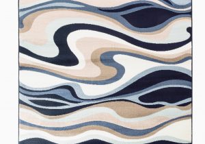 Better Homes and Gardens Waves area Rug Romance Collection Rugs Blue White Brown Absreact Wave Design Premium soft area Rug 2 X3 Door Scatter Mat