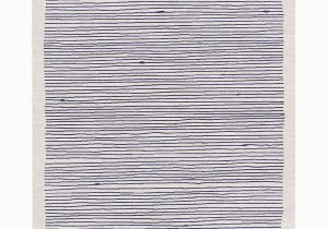 Biehl Hand Loomed Cotton Blue Beige area Rug Blau Gestreifter HandgeknÃ¼pfter Merida-teppich Aus Wolle Und Seide