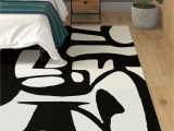 Black and White area Rug Wayfair Rivero Abstract Ivory/black area Rug