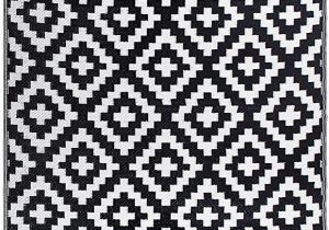 Black and White area Rugs Amazon Fh Home Indoor Outdoor Recycled Plastic Floor Mat Rug Reversible Weather & Uv Resistant Aztec Black White 5 Ft X 8 Ft
