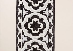 Black and White Bathroom Rug Runner Tufted Janina Bath Mat