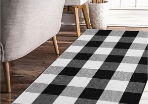 Black and White Checkered Bathroom Rug Earthall Cotton Buffalo Black and White Plaid Rugs Hand Woven Checkered Carpet Washable Kitchen Frontdoor Living Room Laundry Room Bathroom Bedroom